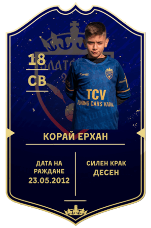 Корай Ерхан — защитник с номер 18